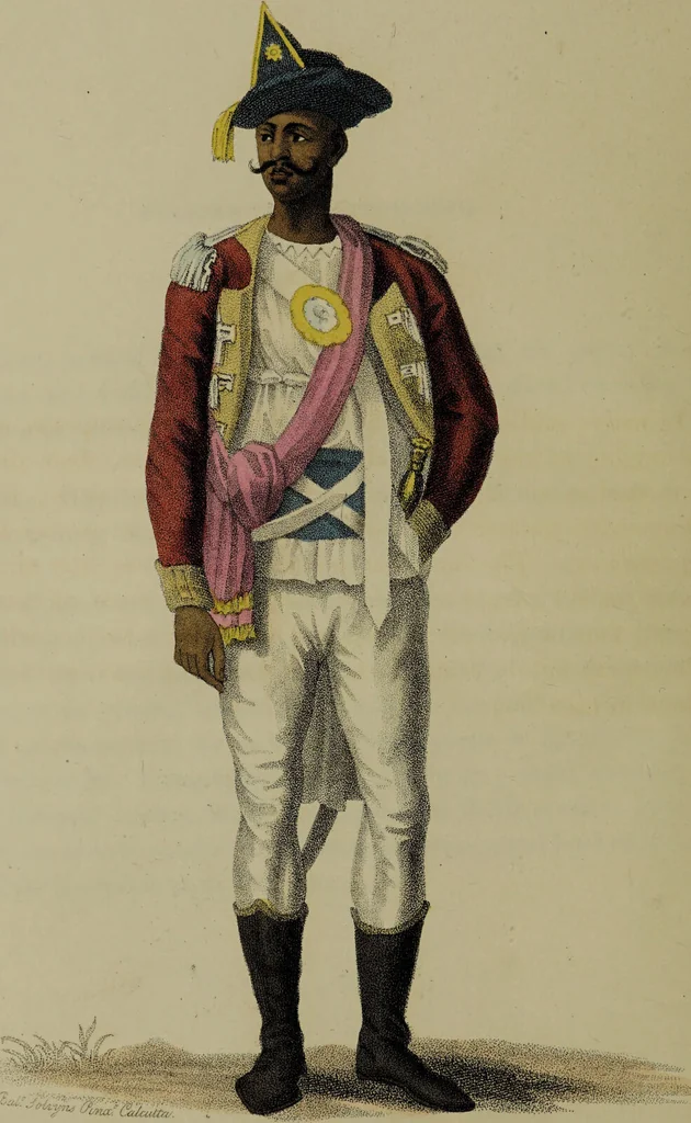 An illustration from The costume of Indostan, elucidated by sixty coloured engravings; with descriptions in English and French, taken in the years 1798 and 1799 / By Balt. Solvyns., 1804, leaf 152