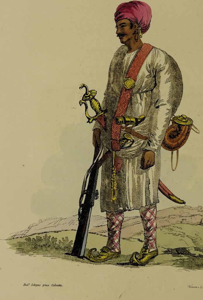 An illustration from The costume of Indostan, elucidated by sixty coloured engravings; with descriptions in English and French, taken in the years 1798 and 1799 / By Balt. Solvyns., 1804, leaf 156
