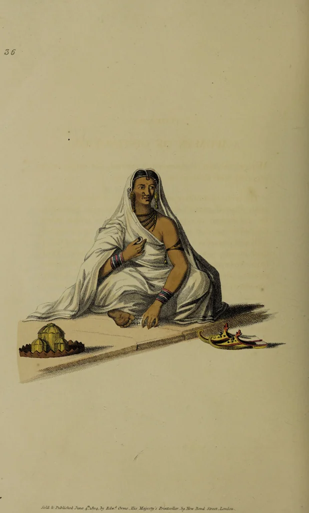 An illustration from The costume of Indostan, elucidated by sixty coloured engravings; with descriptions in English and French, taken in the years 1798 and 1799 / By Balt. Solvyns., 1804, leaf 160