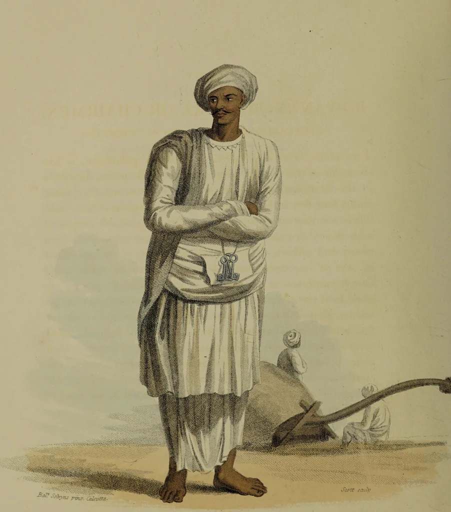 An illustration from The costume of Indostan, elucidated by sixty coloured engravings; with descriptions in English and French, taken in the years 1798 and 1799 / By Balt. Solvyns., 1804, leaf 36
