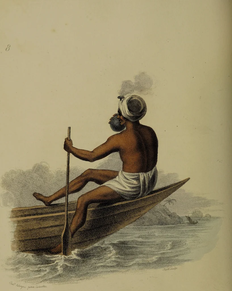 An illustration from The costume of Indostan, elucidated by sixty coloured engravings; with descriptions in English and French, taken in the years 1798 and 1799 / By Balt. Solvyns., 1804, leaf 48