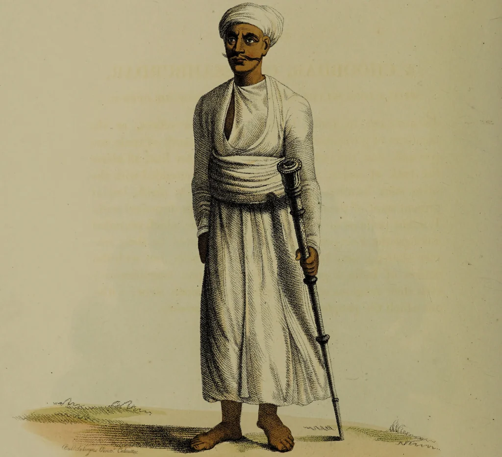 An illustration from The costume of Indostan, elucidated by sixty coloured engravings; with descriptions in English and French, taken in the years 1798 and 1799 / By Balt. Solvyns., 1804, leaf 76