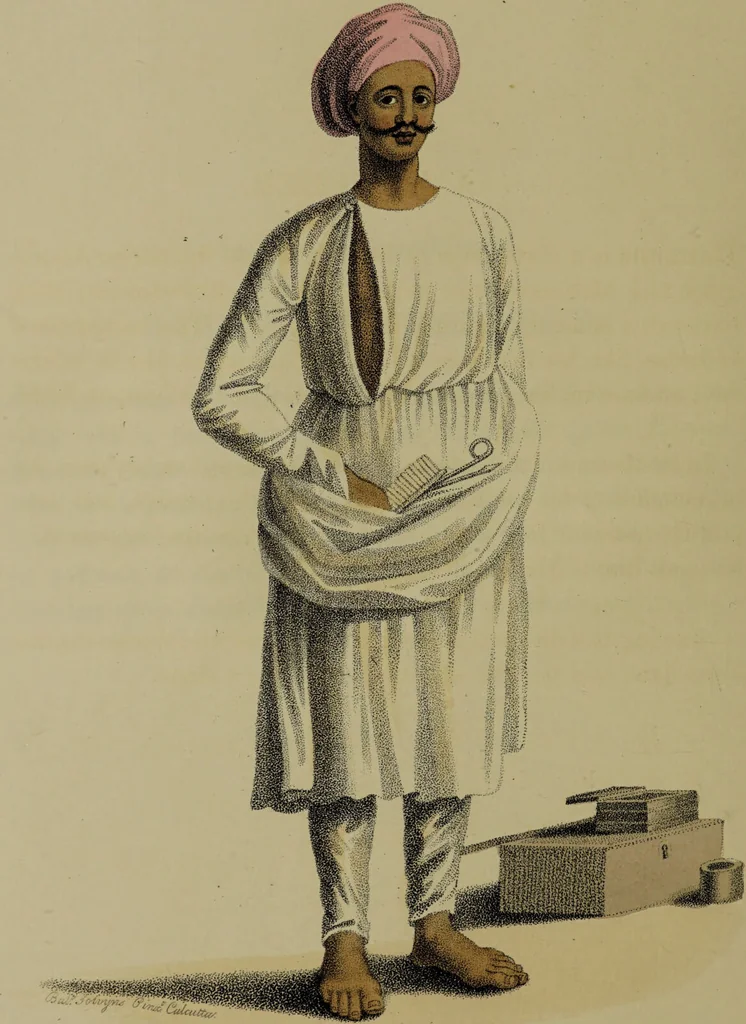 An illustration from The costume of Indostan, elucidated by sixty coloured engravings; with descriptions in English and French, taken in the years 1798 and 1799 / By Balt. Solvyns., 1804, leaf 96