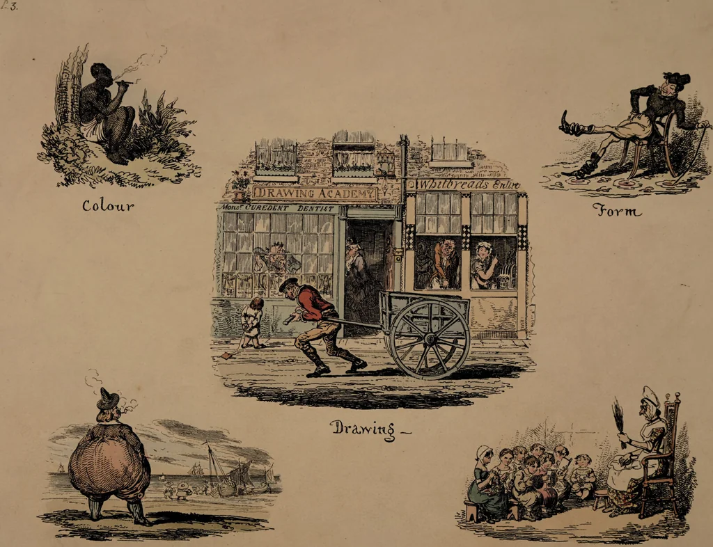 An illustration from Phrenological illustrations, or an artist's view of the craniological system of Doctors Gall and Spurzheim / By George Cruikshank., 1827, leaf 15