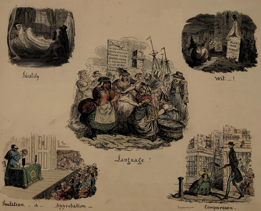 An illustration from Phrenological illustrations, or an artist's view of the craniological system of Doctors Gall and Spurzheim / By George Cruikshank., 1827, leaf 19