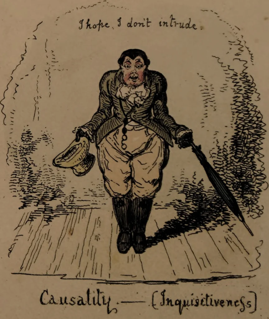 An illustration from Phrenological illustrations, or an artist's view of the craniological system of Doctors Gall and Spurzheim / By George Cruikshank., 1827, leaf 21