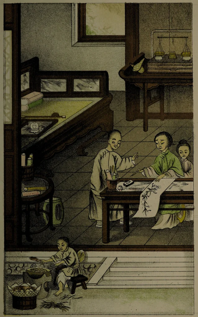 An illustration from The Chinese opium smoker. Twelve illustrations; facsimiles of native drawings / with a translation of the original Chinese text accompanying them, and appendices., 1881, leaf 17