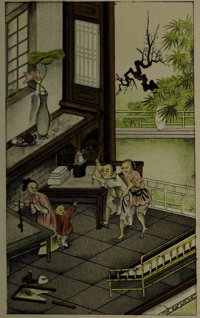 An illustration from The Chinese opium smoker. Twelve illustrations; facsimiles of native drawings / with a translation of the original Chinese text accompanying them, and appendices., 1881, leaf 21