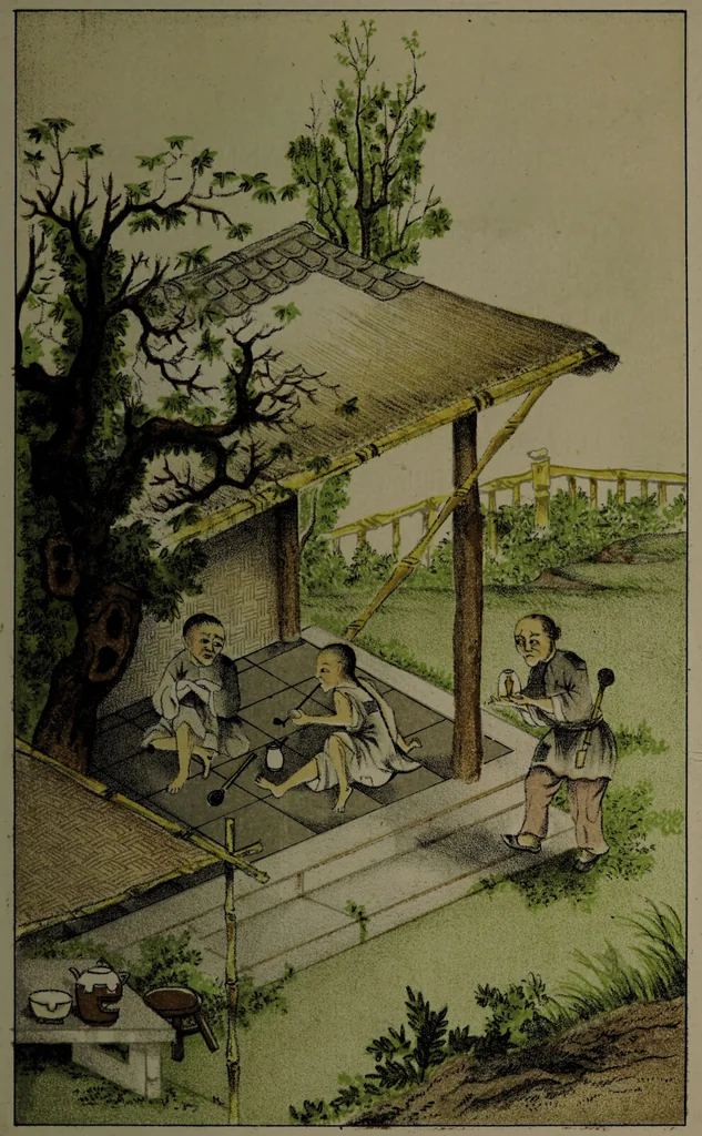 An illustration from The Chinese opium smoker. Twelve illustrations; facsimiles of native drawings / with a translation of the original Chinese text accompanying them, and appendices., 1881, leaf 23