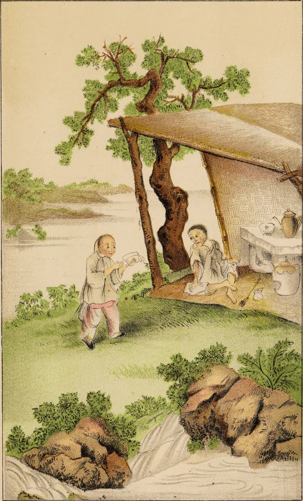 An illustration from The Chinese opium smoker : Twelve coloured illustrations showing the ruin which our opium trade with China is bringing upon that country., 1875, leaf 23