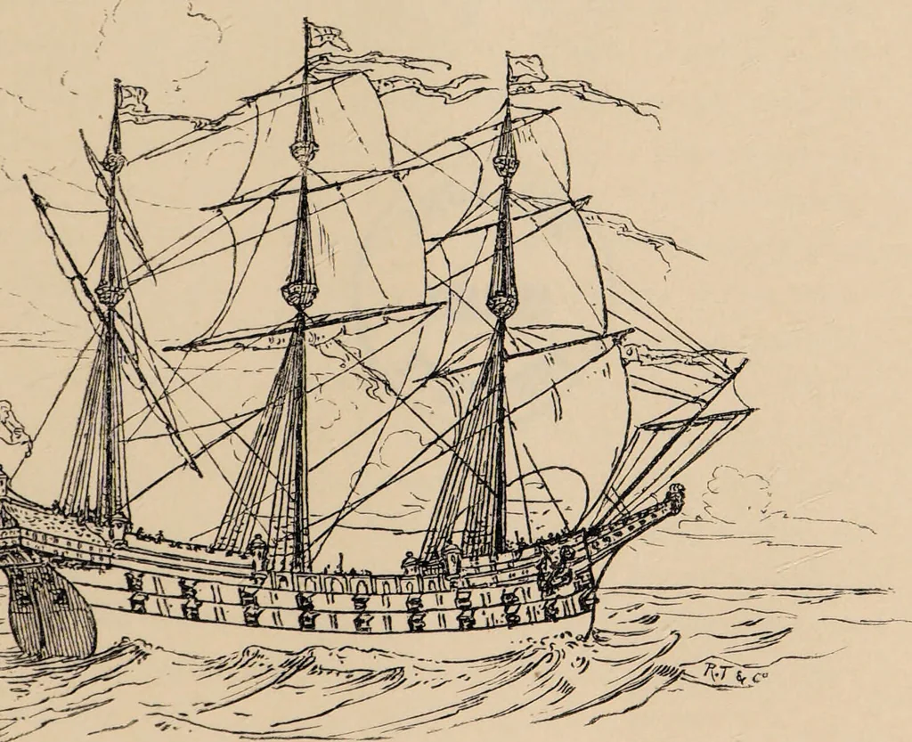 An illustration from The story of Sir Walter Ralegh : and A day in a tobacco factory / by Joseph Hatton ; illustrated by John Wallace., 1893, leaf 11