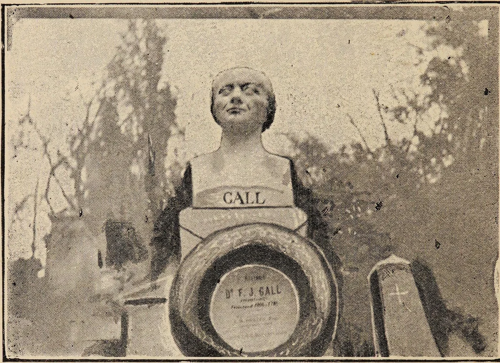 An illustration from Life of Dr. Franc̦ois Joseph Gall : craniologist and founder of phrenology / by Miss Jessie A. Fowler, F.A.I., co-editor of "The phrenological magazine"; "The phrenological dictionary"; and "Phrenology proved"., 1896, leaf 50
