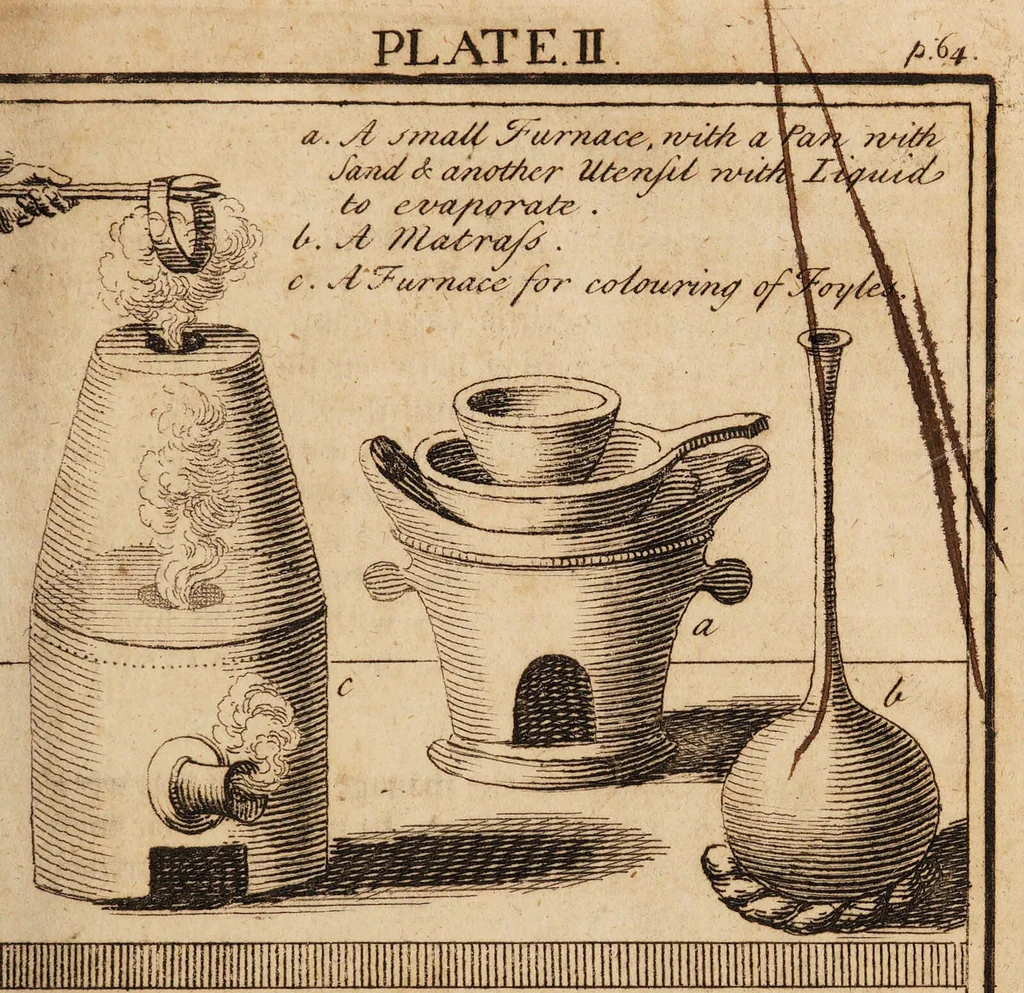 An illustration from The laboratory, or school of arts ... / Compiled from German, and other foreign authors. Illustrated with copper-plates. By G. Smith., 1755, leaf 81