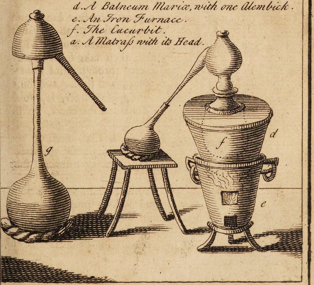 An illustration from The laboratory, or school of arts ... / Compiled from German, and other foreign authors. Illustrated with copper-plates. By G. Smith., 1755, leaf 81