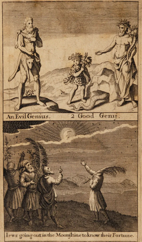 An illustration from An historical, physiological and theological treatise of spirits, apparitions, witchcrafts, and other magical practices ... With a refutation of Dr. Bekker's 'World bewitch'd', and other authors that have opposed the belief of them / By John Beaumont., 1705, leaf 8