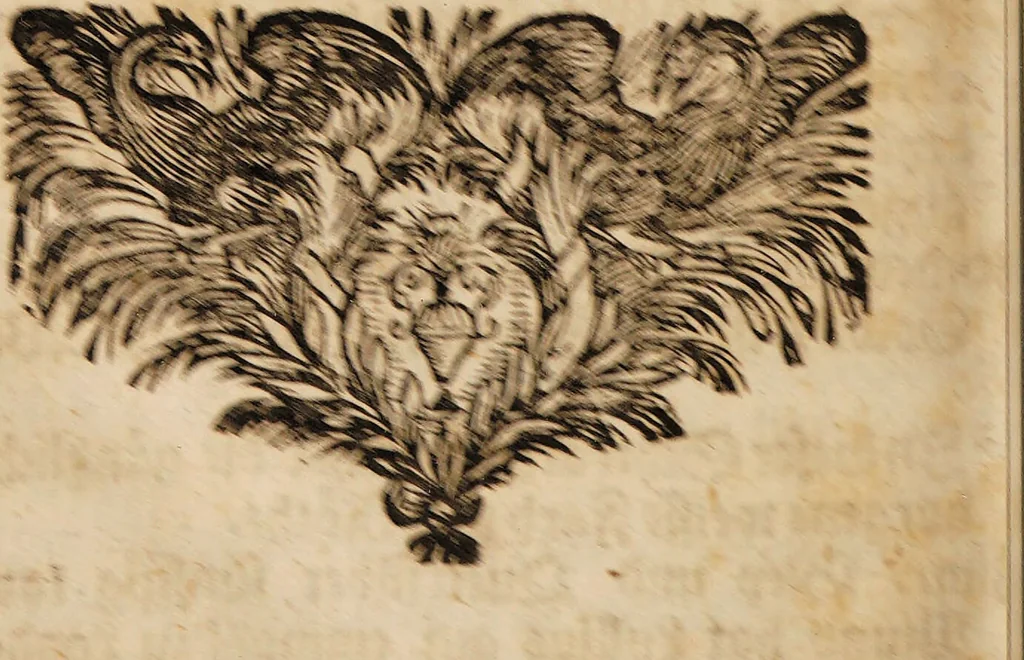 An illustration from Bibliotheca chemico-curiosa, D. Mangeti enucleata ac illustrata. Das ist: Kern und Stern, der vornehmsten chymisch-philosophischen Schrifften, die in D. Mangeti Bibliotheca chemico-curiosa befindlich seynd ... / abegetheilet und heraus gegeben durch Conrad. Horlachern., 1707, leaf 484