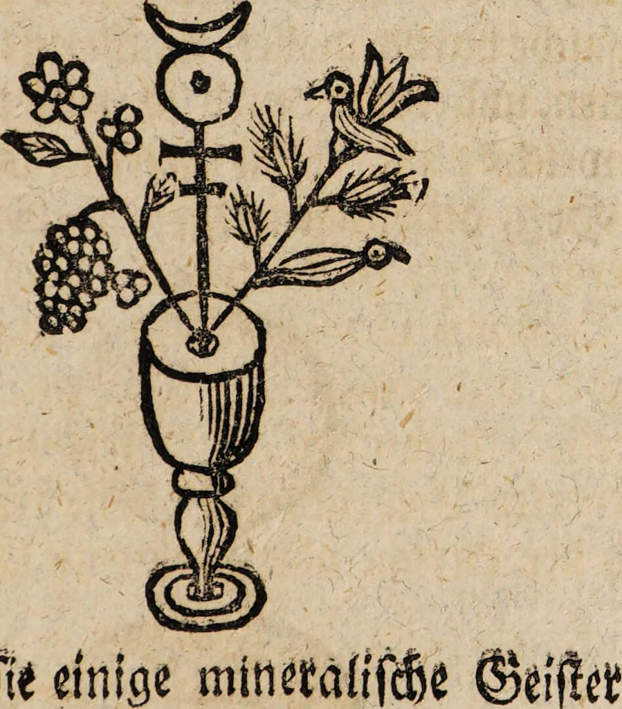 An illustration from R. Abrahami Eleazaris Uraltes chymisches Werk, welches ehedessen von dem Autore Theils in lateinischer und arabischer, Theils auch in chaldäischer und syrischer Sprache geschrieben, nachmahls von einem Anonymo in unsere deutsche Muttersprache übersetzet. Nun aber nebst zugehörigen Kupfern, Figuren ... ingleichen einigen philosophischen Regeln von dem Steine der Weisen zu Nutz und Gebrauch aller Liebhaber der edlen Hermetischen Philosophie, in II. Theilen zum öffentlichen Druck befördert worden durch Iulium Gervasium Schwartzburgicum, P. M. & I. P. E / [Abraham Eleazar]., 1760, leaf 131
