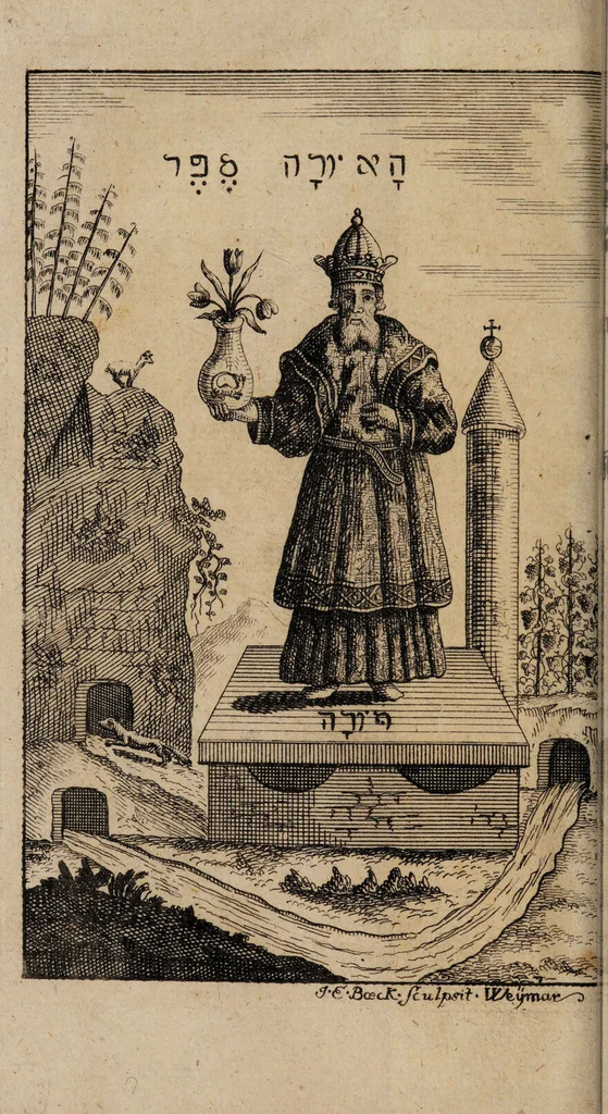 An illustration from R. Abrahami Eleazaris Uraltes chymisches Werk, welches ehedessen von dem Autore Theils in lateinischer und arabischer, Theils auch in chaldäischer und syrischer Sprache geschrieben, nachmahls von einem Anonymo in unsere deutsche Muttersprache übersetzet. Nun aber nebst zugehörigen Kupfern, Figuren ... ingleichen einigen philosophischen Regeln von dem Steine der Weisen zu Nutz und Gebrauch aller Liebhaber der edlen Hermetischen Philosophie, in II. Theilen zum öffentlichen Druck befördert worden durch Iulium Gervasium Schwartzburgicum, P. M. & I. P. E / [Abraham Eleazar]., 1760, leaf 2