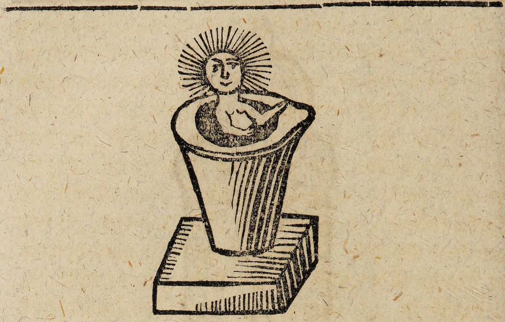 An illustration from R. Abrahami Eleazaris Uraltes chymisches Werk, welches ehedessen von dem Autore Theils in lateinischer und arabischer, Theils auch in chaldäischer und syrischer Sprache geschrieben, nachmahls von einem Anonymo in unsere deutsche Muttersprache übersetzet. Nun aber nebst zugehörigen Kupfern, Figuren ... ingleichen einigen philosophischen Regeln von dem Steine der Weisen zu Nutz und Gebrauch aller Liebhaber der edlen Hermetischen Philosophie, in II. Theilen zum öffentlichen Druck befördert worden durch Iulium Gervasium Schwartzburgicum, P. M. & I. P. E / [Abraham Eleazar]., 1760, leaf 202