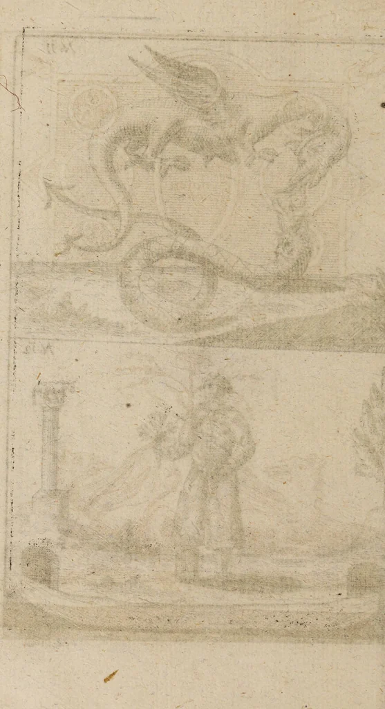 An illustration from R. Abrahami Eleazaris Uraltes chymisches Werk, welches ehedessen von dem Autore Theils in lateinischer und arabischer, Theils auch in chaldäischer und syrischer Sprache geschrieben, nachmahls von einem Anonymo in unsere deutsche Muttersprache übersetzet. Nun aber nebst zugehörigen Kupfern, Figuren ... ingleichen einigen philosophischen Regeln von dem Steine der Weisen zu Nutz und Gebrauch aller Liebhaber der edlen Hermetischen Philosophie, in II. Theilen zum öffentlichen Druck befördert worden durch Iulium Gervasium Schwartzburgicum, P. M. & I. P. E / [Abraham Eleazar]., 1760, leaf 320