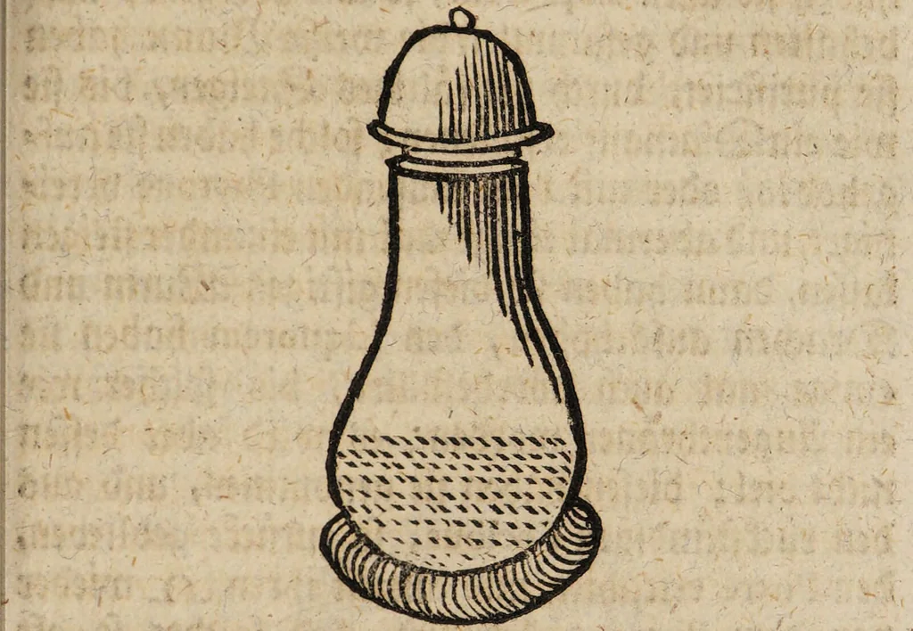 An illustration from R. Abrahami Eleazaris Uraltes chymisches Werk, welches ehedessen von dem Autore Theils in lateinischer und arabischer, Theils auch in chaldäischer und syrischer Sprache geschrieben, nachmahls von einem Anonymo in unsere deutsche Muttersprache übersetzet. Nun aber nebst zugehörigen Kupfern, Figuren ... ingleichen einigen philosophischen Regeln von dem Steine der Weisen zu Nutz und Gebrauch aller Liebhaber der edlen Hermetischen Philosophie, in II. Theilen zum öffentlichen Druck befördert worden durch Iulium Gervasium Schwartzburgicum, P. M. & I. P. E / [Abraham Eleazar]., 1760, leaf 89