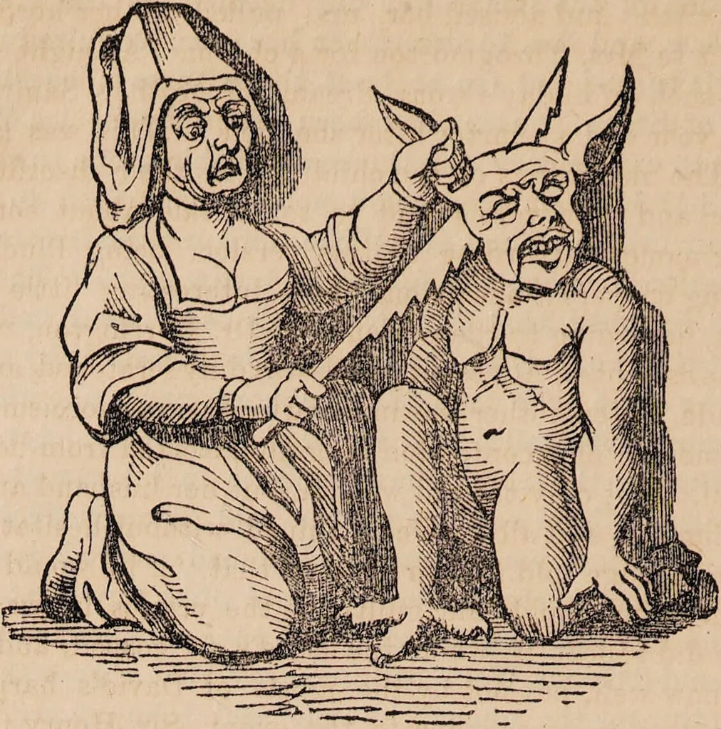 An illustration from A brief history of witchcraft : with especial reference to the witches of Northamptonshire / collected in great part from original sources., 1866, leaf 8