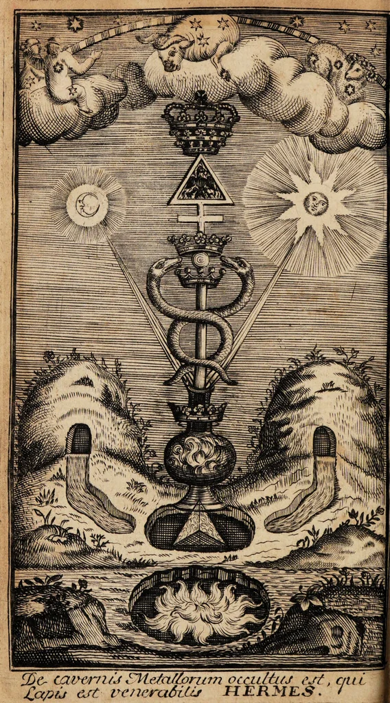 An illustration from The Hermetical triumph: or, the victorious philosophical stone. A treatise ... concerning the Hermetical magistery / Translated from the French[of A.T. Limojon de Saint-Didier]. To which is added, the ancient war of the knights. Translated from the German original. As also, some annotations upon the most material points, where the two translations differ. Done from a German edition., 1723, leaf 2
