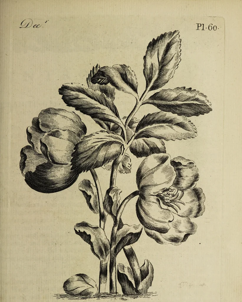 An illustration from The florist : containing sixty plates of the most beautiful flowers regularly dispos'd in their succession of blowing. To which is added an accurate description of their colours, with instructions for drawing & painting them according to nature : being a new work intended for the use & amusement of gentlemen and ladies delighting in that art., 1760, leaf 121