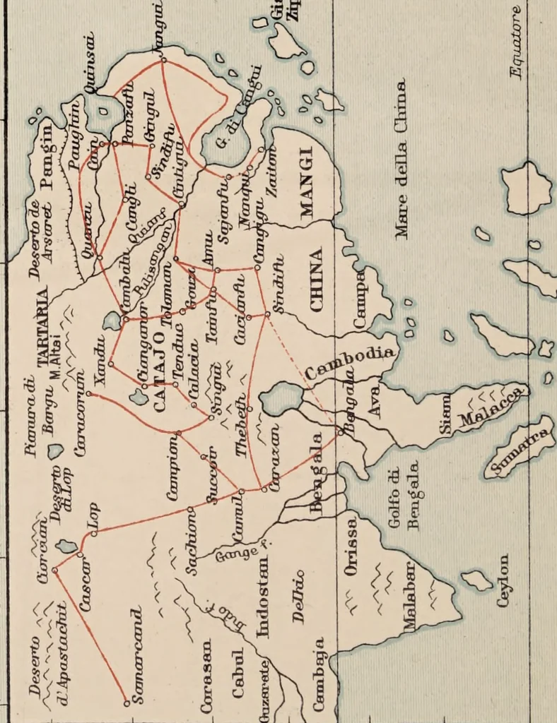 An illustration from Martin Behaim, his life and his globe / by E.G. Ravenstein ; with a facsimile of the globe printed in colours, eleven maps and seventeen illustrations., 1908, leaf 145