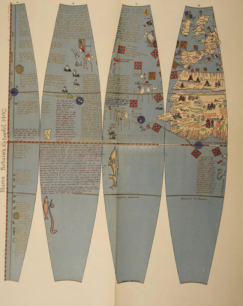 An illustration from Martin Behaim, his life and his globe / by E.G. Ravenstein ; with a facsimile of the globe printed in colours, eleven maps and seventeen illustrations., 1908, leaf 159
