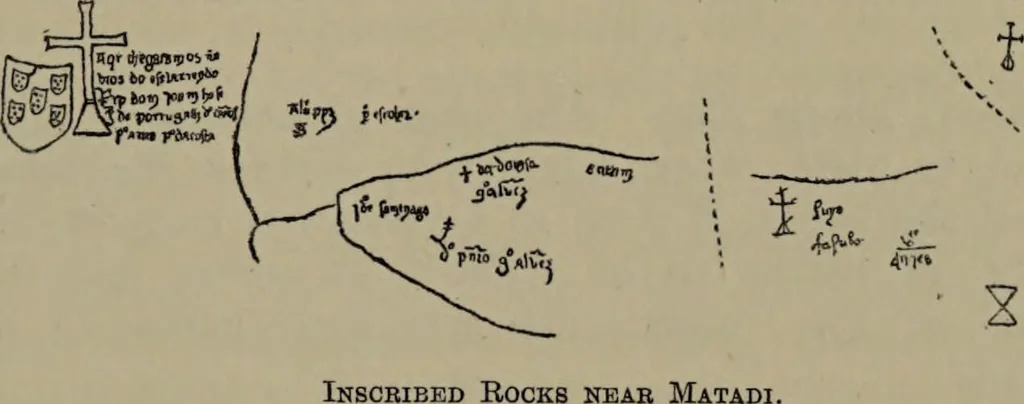 An illustration from Martin Behaim, his life and his globe / by E.G. Ravenstein ; with a facsimile of the globe printed in colours, eleven maps and seventeen illustrations., 1908, leaf 40