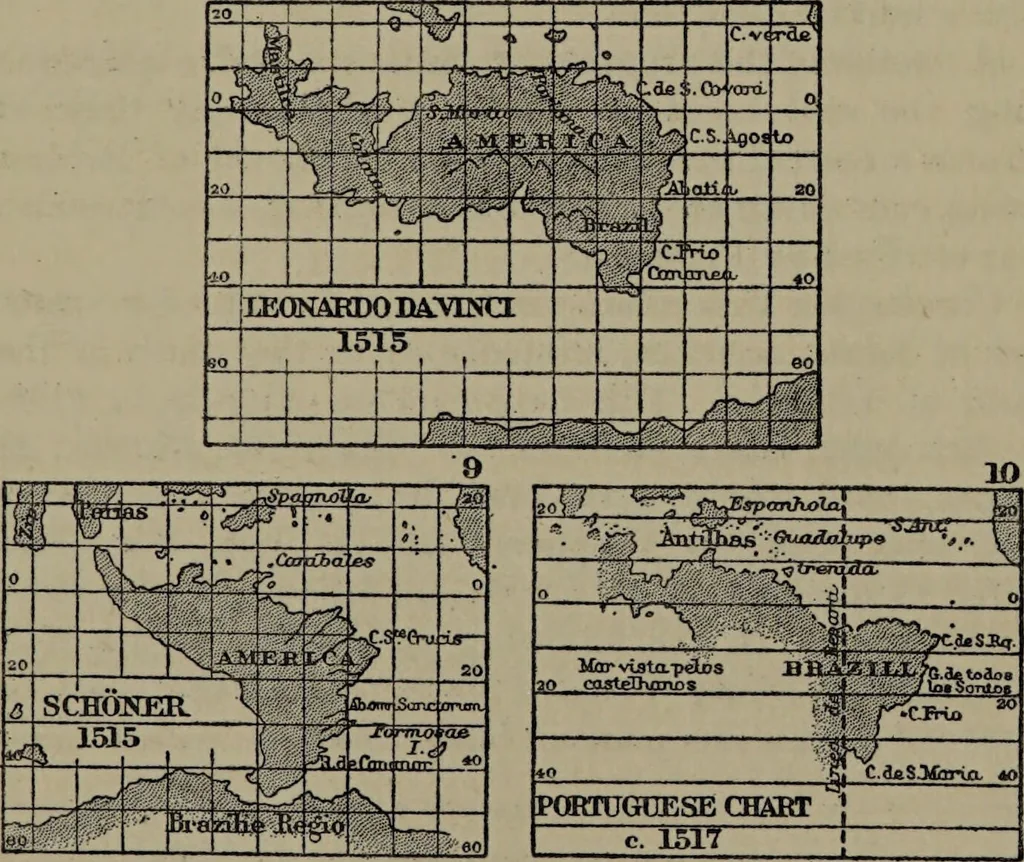 An illustration from Martin Behaim, his life and his globe / by E.G. Ravenstein ; with a facsimile of the globe printed in colours, eleven maps and seventeen illustrations., 1908, leaf 54