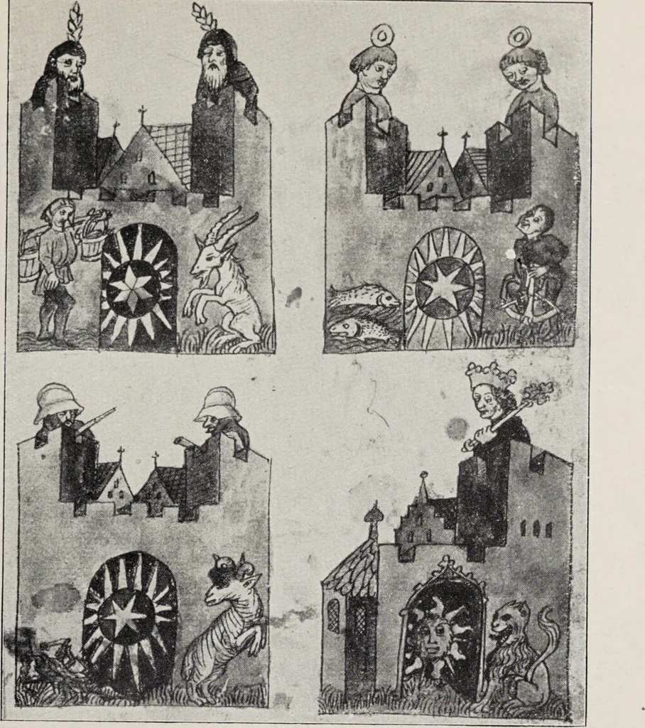 An illustration from Sternglaube und Sterndeutung : die Geschichte und das Wesen der Astrologie / unter Mitwirkung von Carl Bezold dargestellt von Franz Boll., 1926, leaf 233