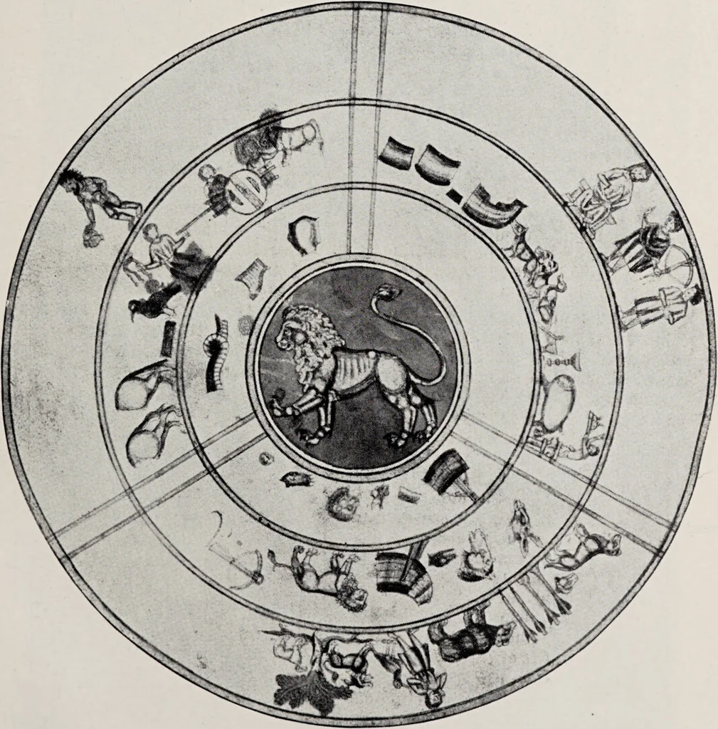 An illustration from Sternglaube und Sterndeutung : die Geschichte und das Wesen der Astrologie / unter Mitwirkung von Carl Bezold dargestellt von Franz Boll., 1926, leaf 239