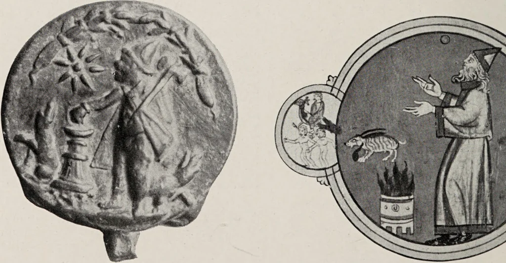 An illustration from Sternglaube und Sterndeutung : die Geschichte und das Wesen der Astrologie / unter Mitwirkung von Carl Bezold dargestellt von Franz Boll., 1926, leaf 252