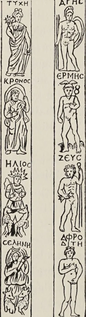 An illustration from Sternglaube und Sterndeutung : die Geschichte und das Wesen der Astrologie / unter Mitwirkung von Carl Bezold dargestellt von Franz Boll., 1926, leaf 42