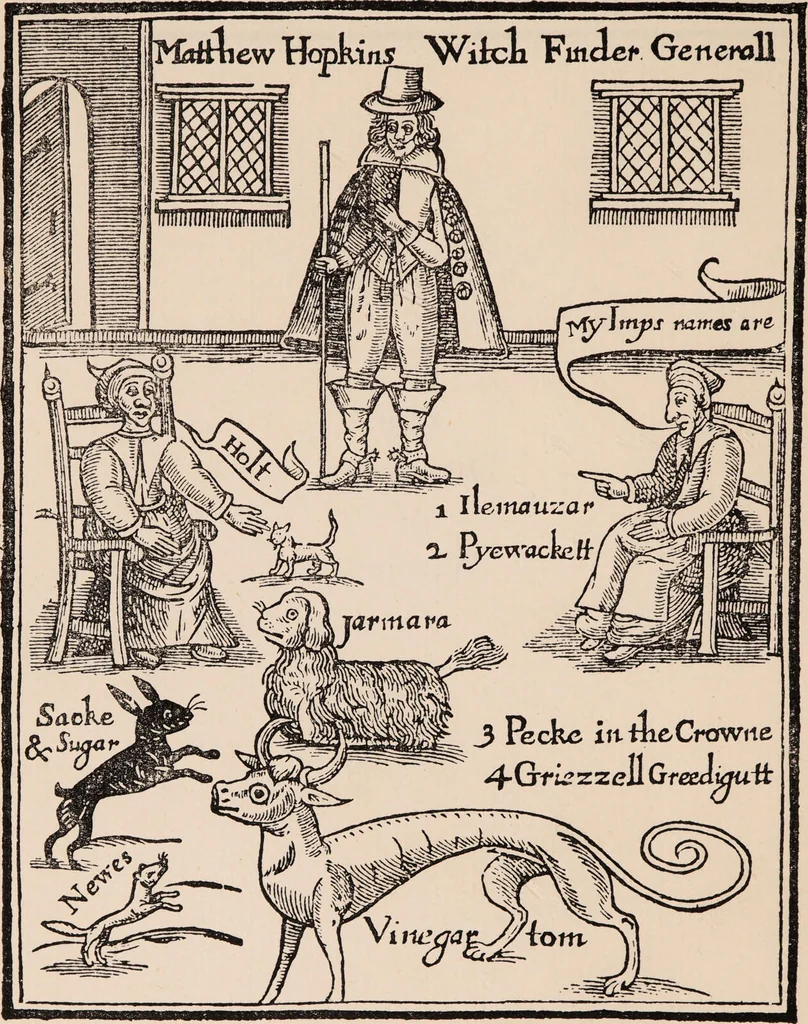 An illustration from The discovery of witches : a study of Master Matthew Hopkins, commonly call'd Witch finder generall / by the Rev. Montague Summers, together with a reprint of The discovery of witches from the rare original of 1647., 1928, leaf 6