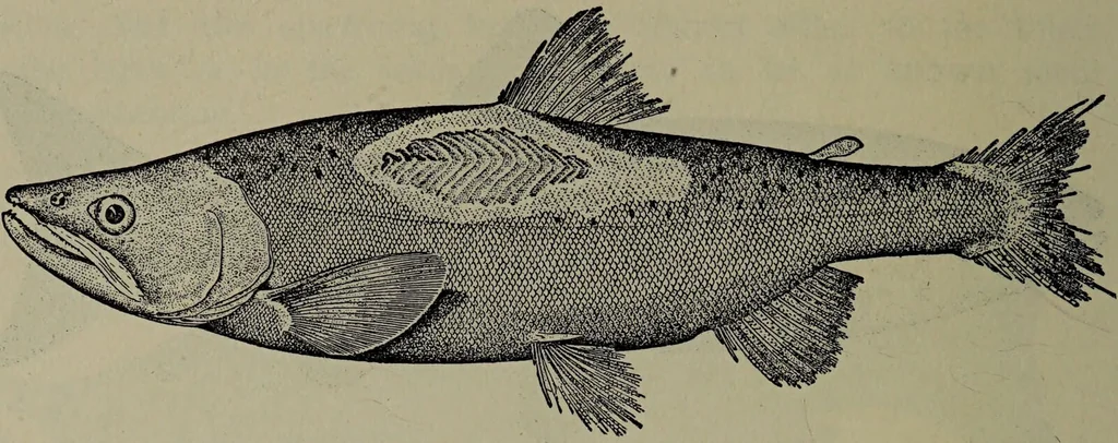 An illustration from American food and game fishes : A popular account of all the species found in America north of the equator / with keys for ready identification, life histories and methods of capture, by David Starr Jordan and Barton Warren Evermann, illustrated with colored plates and text drawings, and with photographs from life by A. Radclyffe Dugmore., 1902, leaf 234