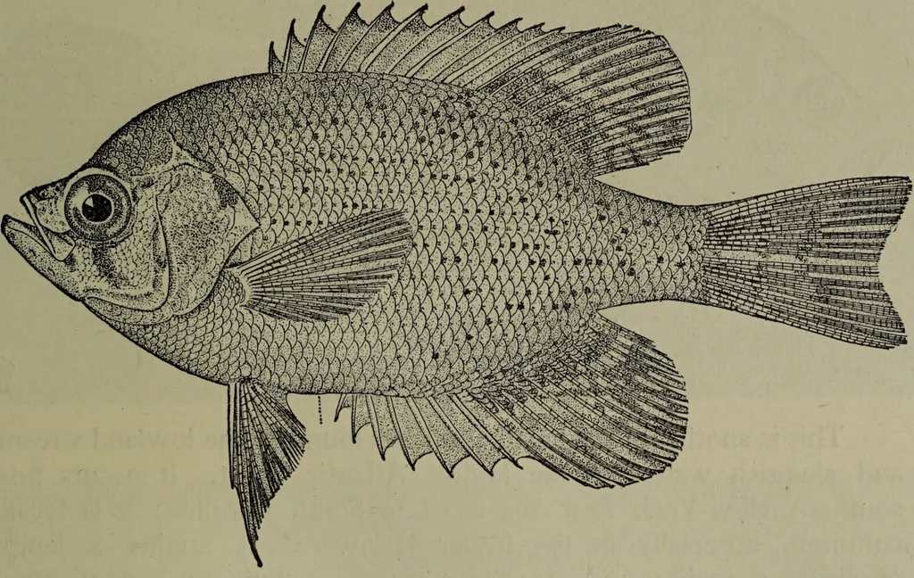 An illustration from American food and game fishes : A popular account of all the species found in America north of the equator / with keys for ready identification, life histories and methods of capture, by David Starr Jordan and Barton Warren Evermann, illustrated with colored plates and text drawings, and with photographs from life by A. Radclyffe Dugmore., 1902, leaf 447