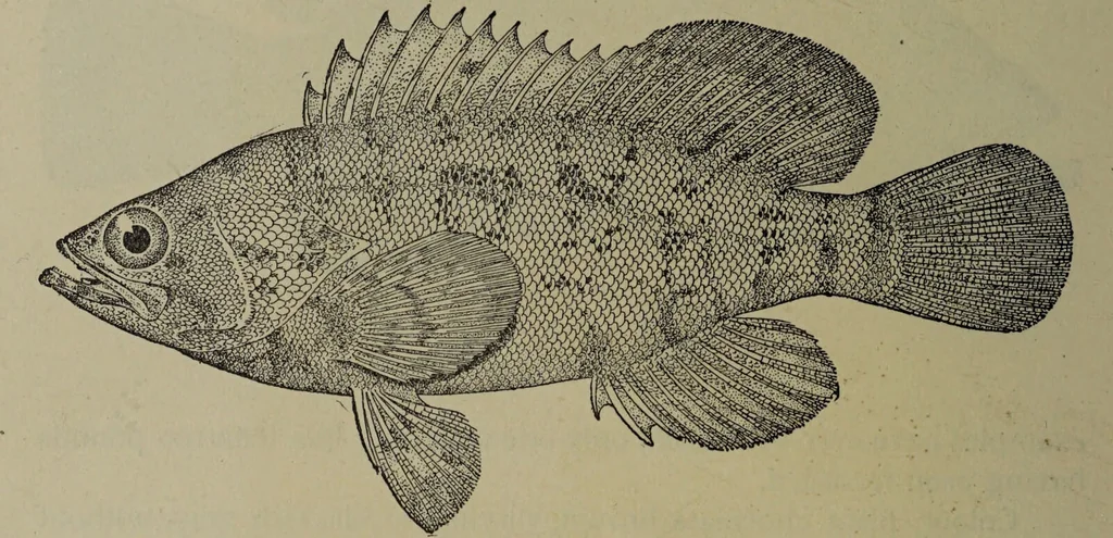An illustration from American food and game fishes : A popular account of all the species found in America north of the equator / with keys for ready identification, life histories and methods of capture, by David Starr Jordan and Barton Warren Evermann, illustrated with colored plates and text drawings, and with photographs from life by A. Radclyffe Dugmore., 1902, leaf 524