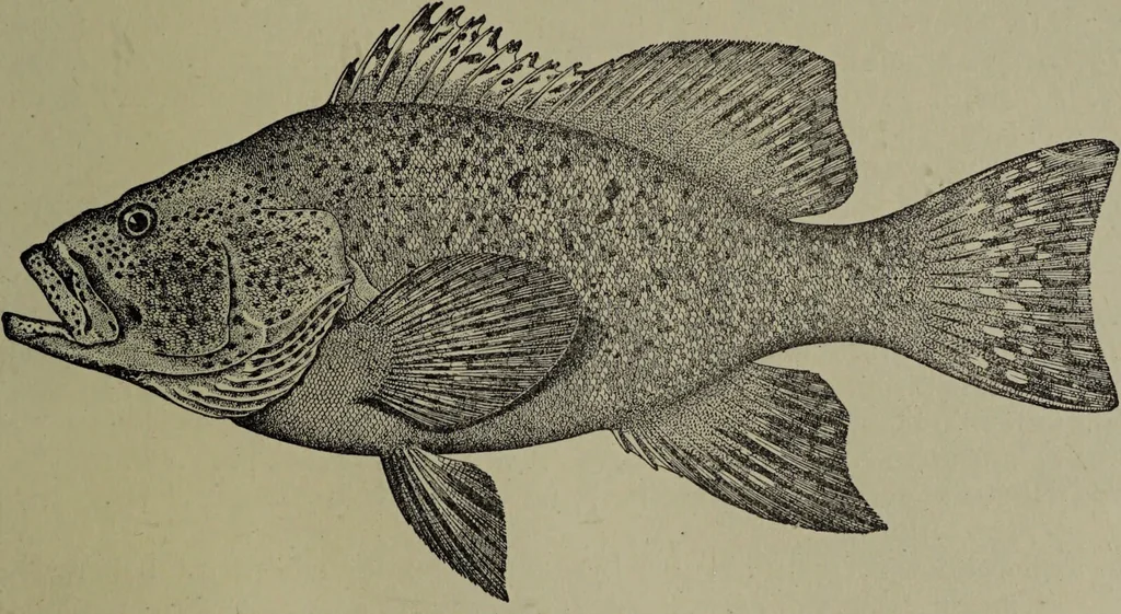 An illustration from American food and game fishes : A popular account of all the species found in America north of the equator / with keys for ready identification, life histories and methods of capture, by David Starr Jordan and Barton Warren Evermann, illustrated with colored plates and text drawings, and with photographs from life by A. Radclyffe Dugmore., 1902, leaf 527