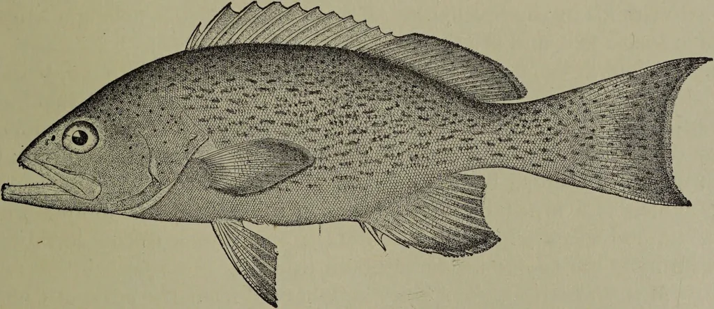 An illustration from American food and game fishes : A popular account of all the species found in America north of the equator / with keys for ready identification, life histories and methods of capture, by David Starr Jordan and Barton Warren Evermann, illustrated with colored plates and text drawings, and with photographs from life by A. Radclyffe Dugmore., 1902, leaf 533