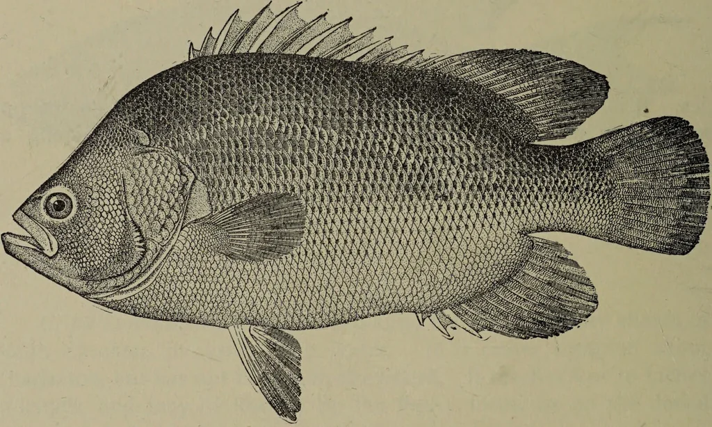 An illustration from American food and game fishes : A popular account of all the species found in America north of the equator / with keys for ready identification, life histories and methods of capture, by David Starr Jordan and Barton Warren Evermann, illustrated with colored plates and text drawings, and with photographs from life by A. Radclyffe Dugmore., 1902, leaf 544