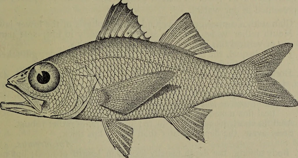 An illustration from American food and game fishes : A popular account of all the species found in America north of the equator / with keys for ready identification, life histories and methods of capture, by David Starr Jordan and Barton Warren Evermann, illustrated with colored plates and text drawings, and with photographs from life by A. Radclyffe Dugmore., 1902, leaf 575