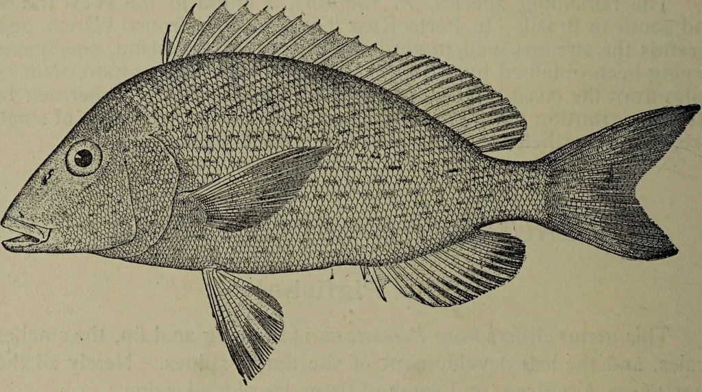 An illustration from American food and game fishes : A popular account of all the species found in America north of the equator / with keys for ready identification, life histories and methods of capture, by David Starr Jordan and Barton Warren Evermann, illustrated with colored plates and text drawings, and with photographs from life by A. Radclyffe Dugmore., 1902, leaf 600
