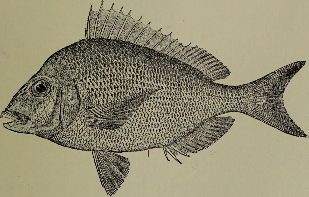 An illustration from American food and game fishes : A popular account of all the species found in America north of the equator / with keys for ready identification, life histories and methods of capture, by David Starr Jordan and Barton Warren Evermann, illustrated with colored plates and text drawings, and with photographs from life by A. Radclyffe Dugmore., 1902, leaf 607