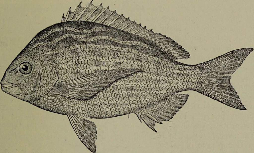An illustration from American food and game fishes : A popular account of all the species found in America north of the equator / with keys for ready identification, life histories and methods of capture, by David Starr Jordan and Barton Warren Evermann, illustrated with colored plates and text drawings, and with photographs from life by A. Radclyffe Dugmore., 1902, leaf 615