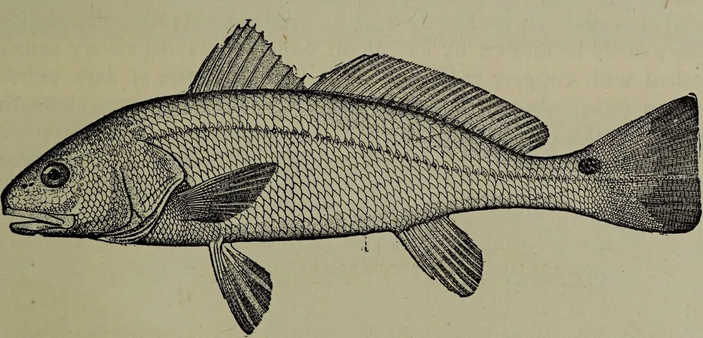 An illustration from American food and game fishes : A popular account of all the species found in America north of the equator / with keys for ready identification, life histories and methods of capture, by David Starr Jordan and Barton Warren Evermann, illustrated with colored plates and text drawings, and with photographs from life by A. Radclyffe Dugmore., 1902, leaf 643