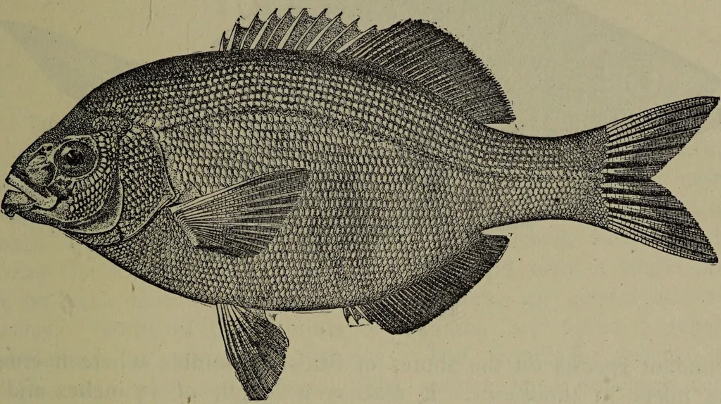 An illustration from American food and game fishes : A popular account of all the species found in America north of the equator / with keys for ready identification, life histories and methods of capture, by David Starr Jordan and Barton Warren Evermann, illustrated with colored plates and text drawings, and with photographs from life by A. Radclyffe Dugmore., 1902, leaf 657