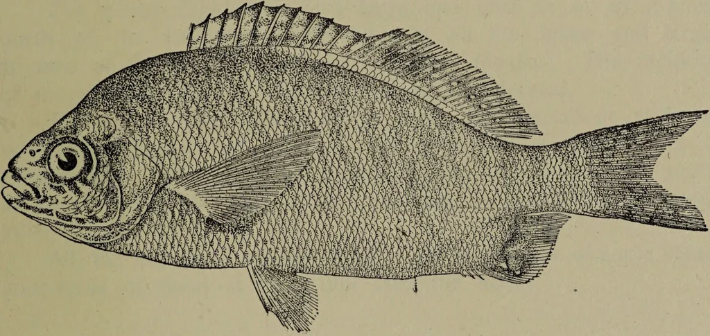 An illustration from American food and game fishes : A popular account of all the species found in America north of the equator / with keys for ready identification, life histories and methods of capture, by David Starr Jordan and Barton Warren Evermann, illustrated with colored plates and text drawings, and with photographs from life by A. Radclyffe Dugmore., 1902, leaf 657